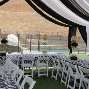Draped Tent, Party Rentals, Table Centerpieces